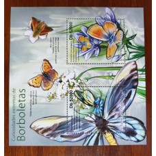 MARIPOSAS FLORES S. TOME y PRINCIPE HOJA BLOQUE ESPECIAL NUEVA MINT